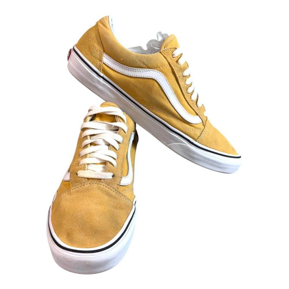 Vans Old School Yellow Suede Canvas Mens Sneakers Sz 11.5 US Trainers Shoes READ